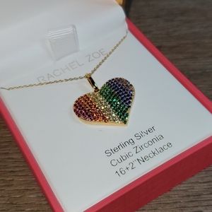 Rachel Zoe Rainbow Heart Pendant Necklace